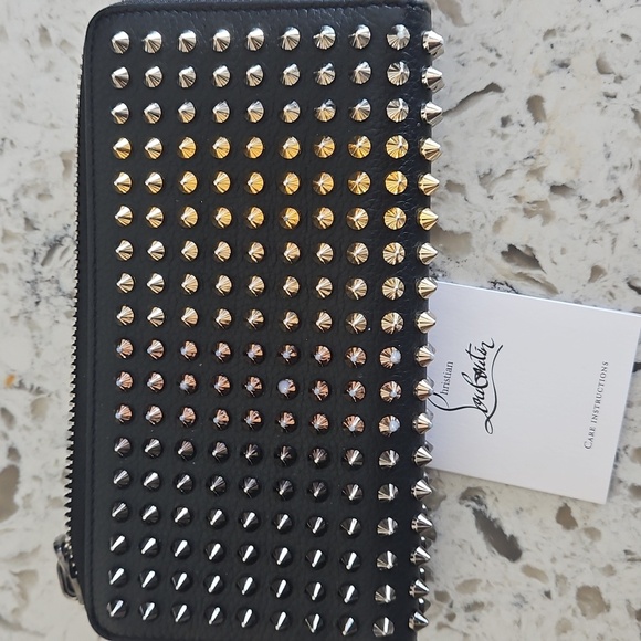 Christian Louboutin Black Wallet with Silver And Gold Studs - Picture 3 of 17